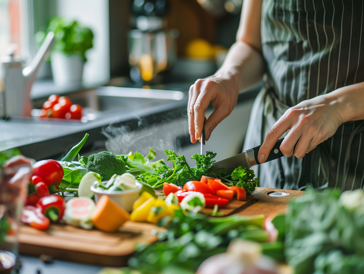 Збалансоване харчування - різноманітні продукти на столі